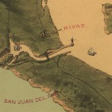 Detalhe do lado do pacífico do canal no mapa de 1870. Fonte: Library of Congress.