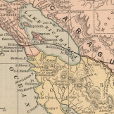 Página de um Atlas de 1885 ilustrando a rota do Canal através da Nicarágua. Fonte: Coleção de Mapas de David Rumsey.