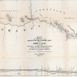 Uma visão mais alargada do mesmo mapa de 1886, incluindo um perfil topográfico da região. Fonte: Coleção de Mapas de David Rumsey.